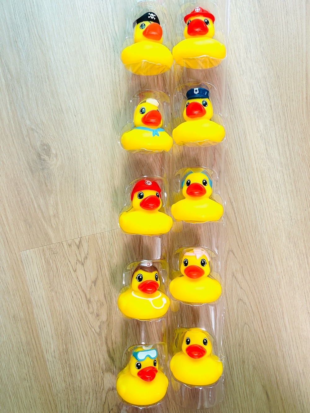 2.5”-Pack of 10 Yellow Rubber Ducks Bath Toy Set--NEW-Police, Nurse, Sailor Duck